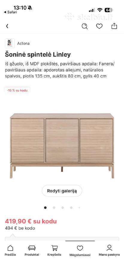 Natūralaus ąžuolo komoda - nuotraukos Nr. 16