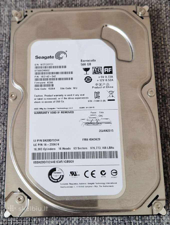 Diskas Seagate 500gb 7200rpm 3.5 HDD