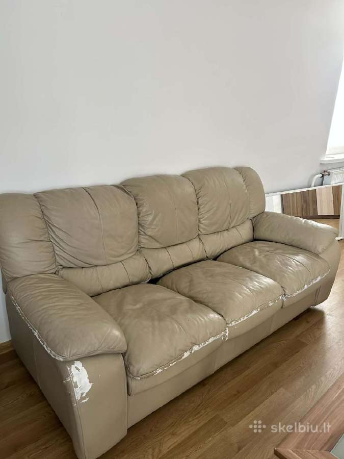 Minkšta odinė sofa