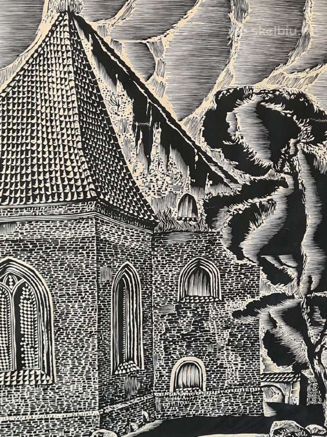 Algirdas Pakeliūnas. Grafika. Medžio raižinys.1968 - nuotraukos Nr. 3