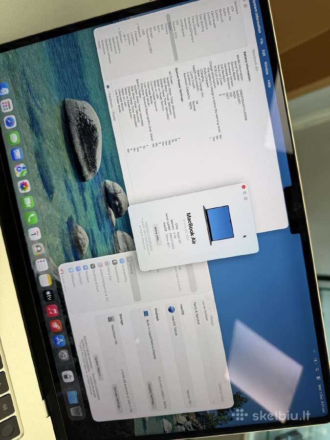 MacBook Air 15 m2 256gb / 8gb RAM 100% bat, garant - nuotraukos Nr. 3