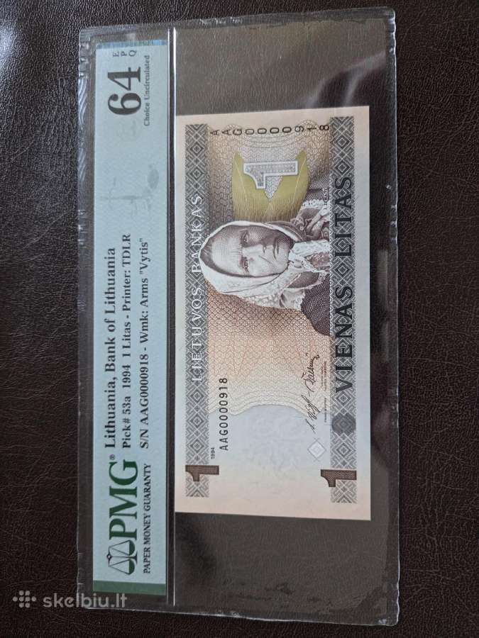Litai banknotai monetos basanavicius centai - nuotraukos Nr. 8