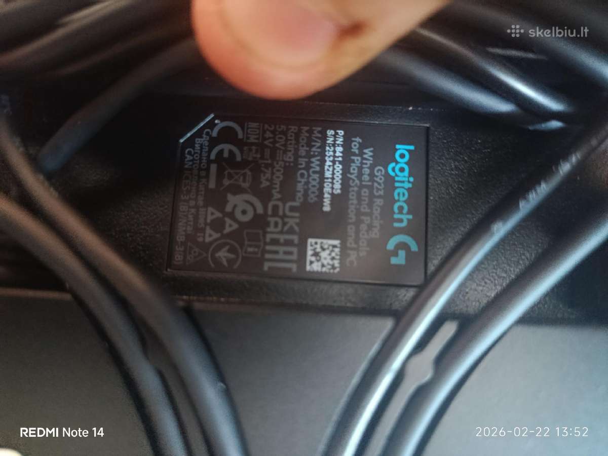 Logitech g923 su pavarų dėžės mažai naudota - nuotraukos Nr. 7