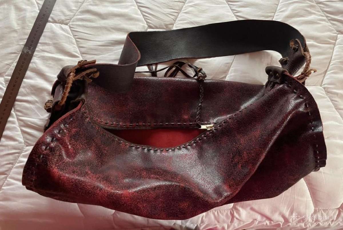 Odinė hobo Boho/vintage rankinė.