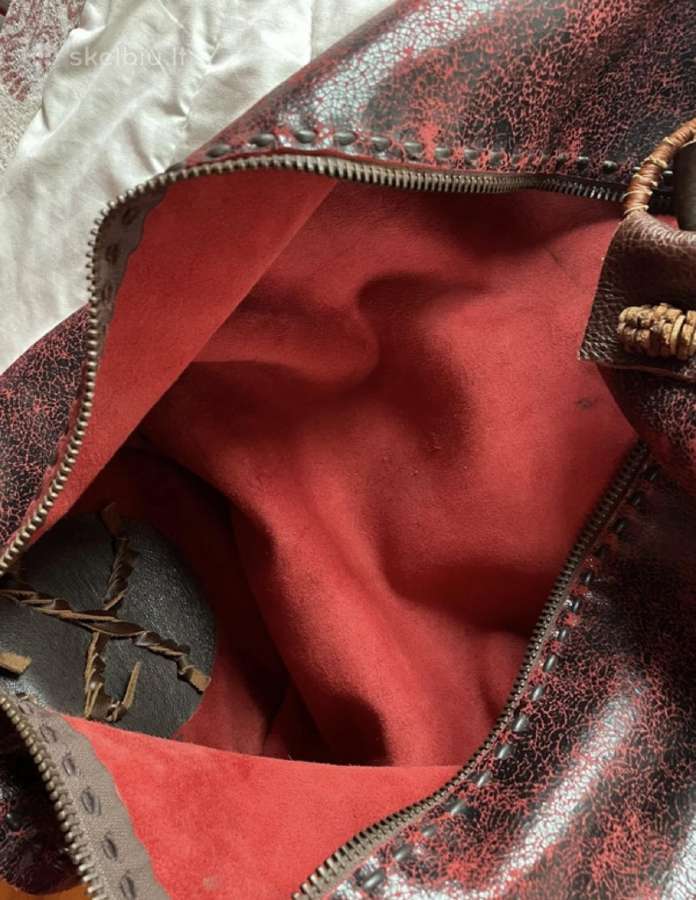 Odinė hobo Boho/vintage rankinė. - nuotraukos Nr. 4