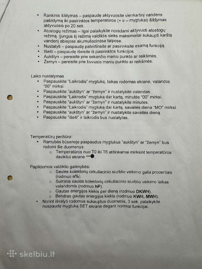 Saulės Kolektorių Valdiklis Sr988c1 (39 programos) - nuotraukos Nr. 11