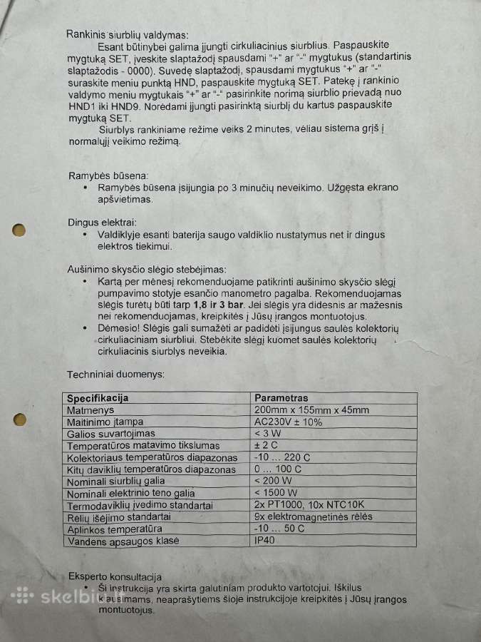 Saulės Kolektorių Valdiklis Sr988c1 (39 programos) - nuotraukos Nr. 12