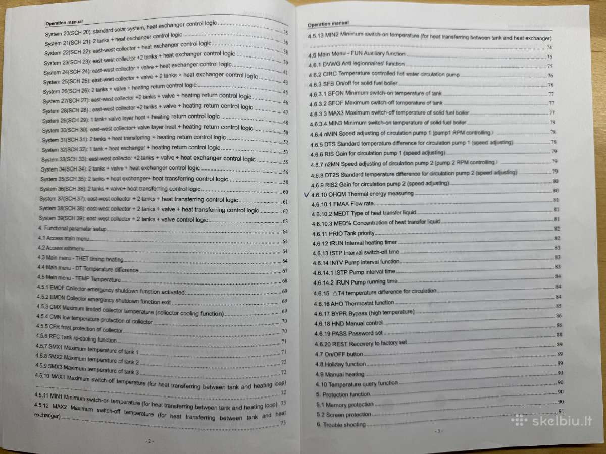 Saulės Kolektorių Valdiklis Sr988c1 (39 programos) - nuotraukos Nr. 15