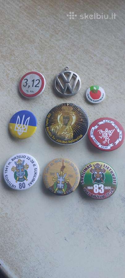 Apvalūs ženkleliai ir medaliai