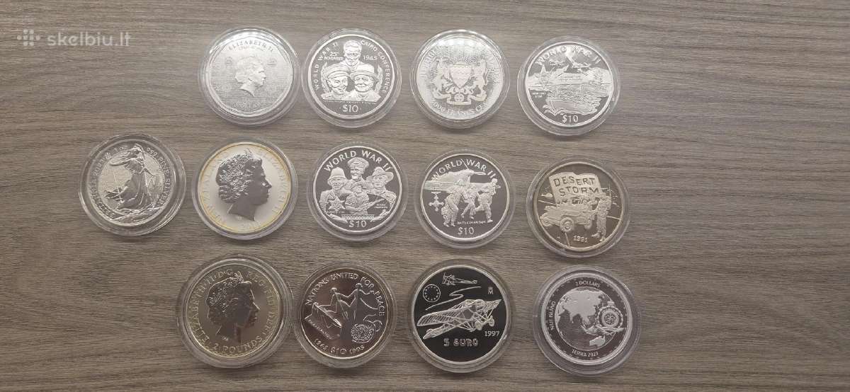 1 oz sidabrinės monetos