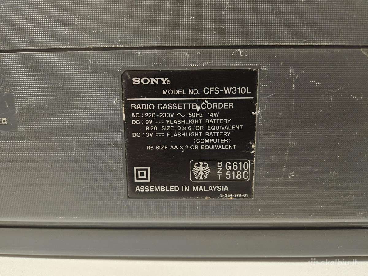 Magnetofonas Sony Cfs-w310l - nuotraukos Nr. 5