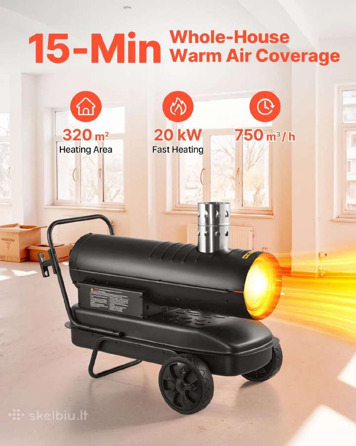 Dyzelinis šildytuvas Vevor 20kw su kaminu - nuotraukos Nr. 8