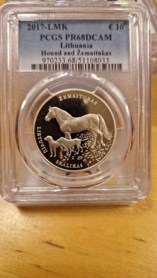 2017m.10eur moneta lietuvių skalikui ir žemaitukui - nuotraukos Nr. 2