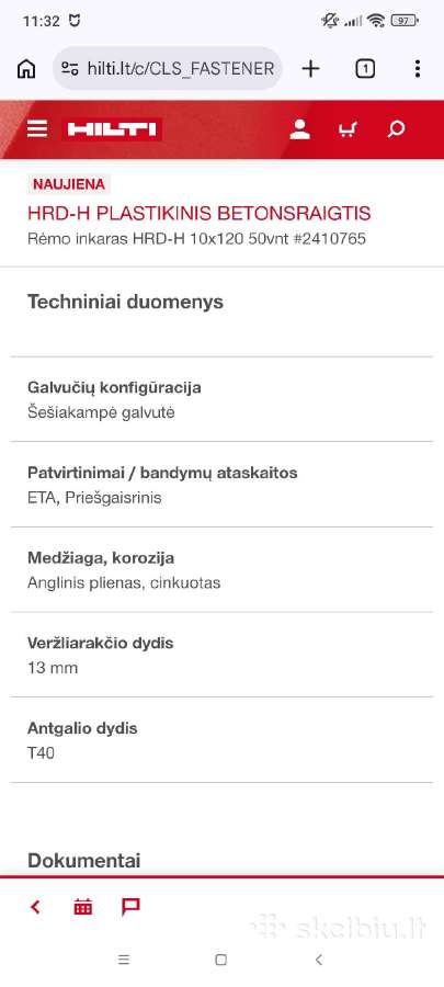 Hilti betonsraigtis Hrd H 10120 - nuotraukos Nr. 3