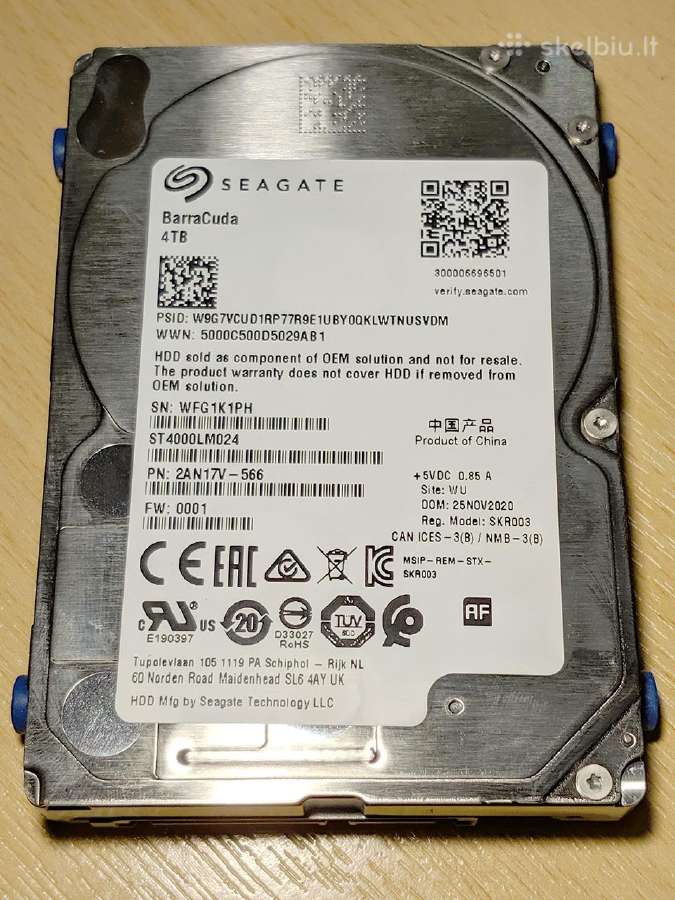 4tb 2.5" 15mm Seagate Barracuda HDD (St4000lm024) - nuotraukos Nr. 2