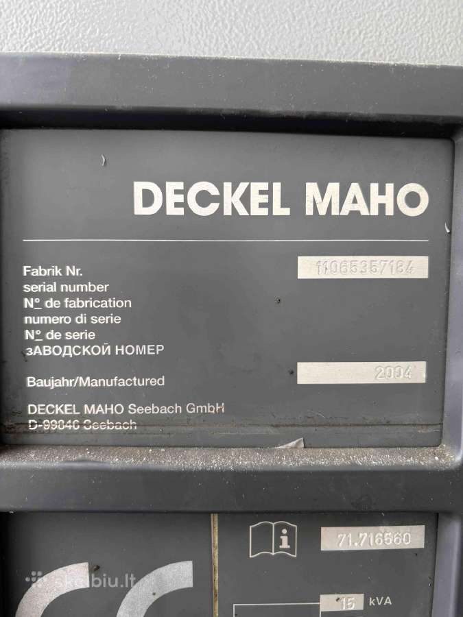 Deckel Maho Dmu 35m CNC frezavimo staklės - nuotraukos Nr. 4