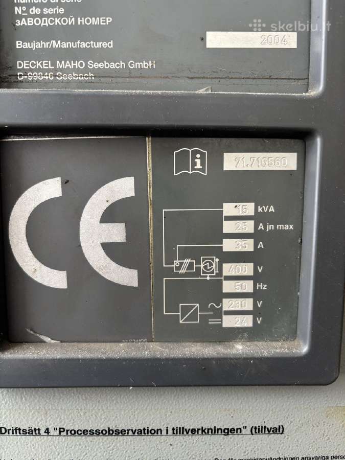 Deckel Maho Dmu 35m CNC frezavimo staklės - nuotraukos Nr. 5