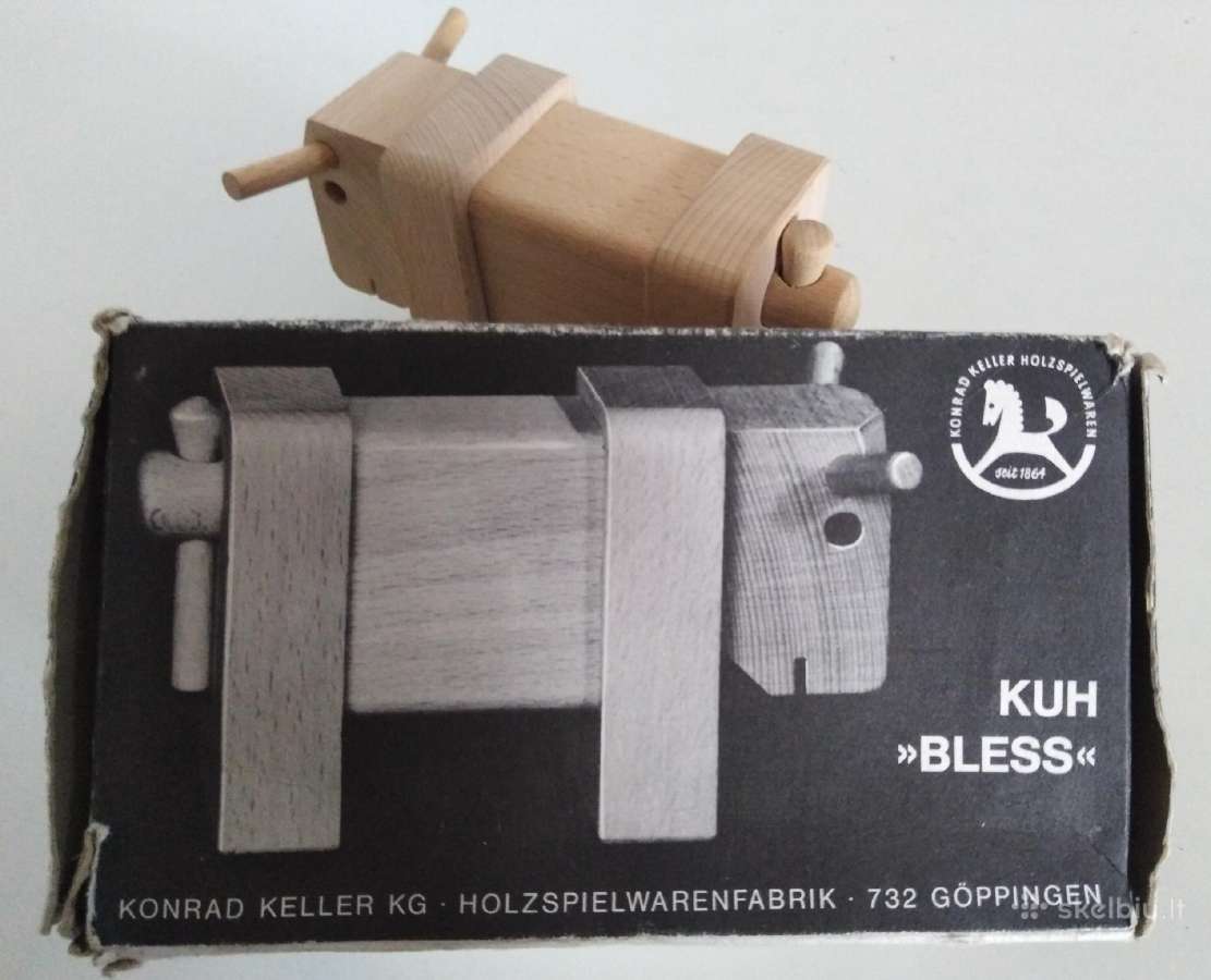 Antikvariniai mediniai zaislai karve kupranugaris - nuotraukos Nr. 7