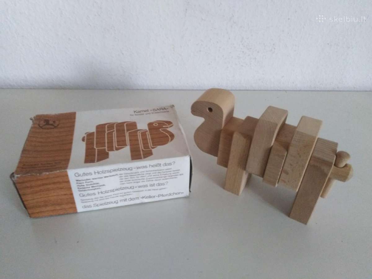 Antikvariniai mediniai zaislai karve kupranugaris - nuotraukos Nr. 10