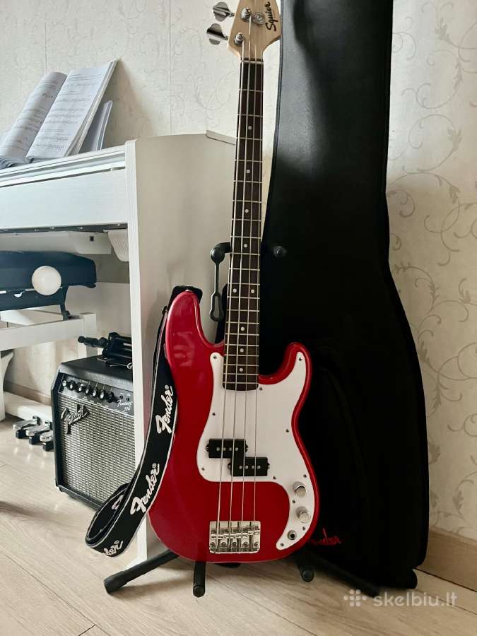Gitara bosinė Squier Fender Mini raudona - nuotraukos Nr. 2
