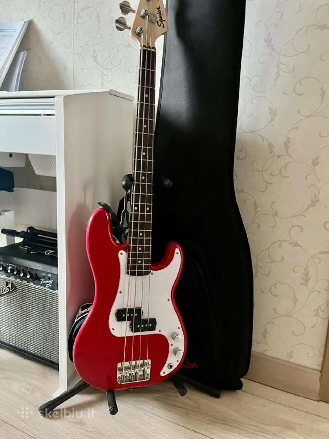 Gitara bosinė Squier Fender Mini raudona - nuotraukos Nr. 3