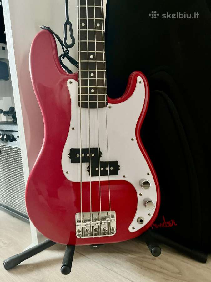 Gitara bosinė Squier Fender Mini raudona - nuotraukos Nr. 4