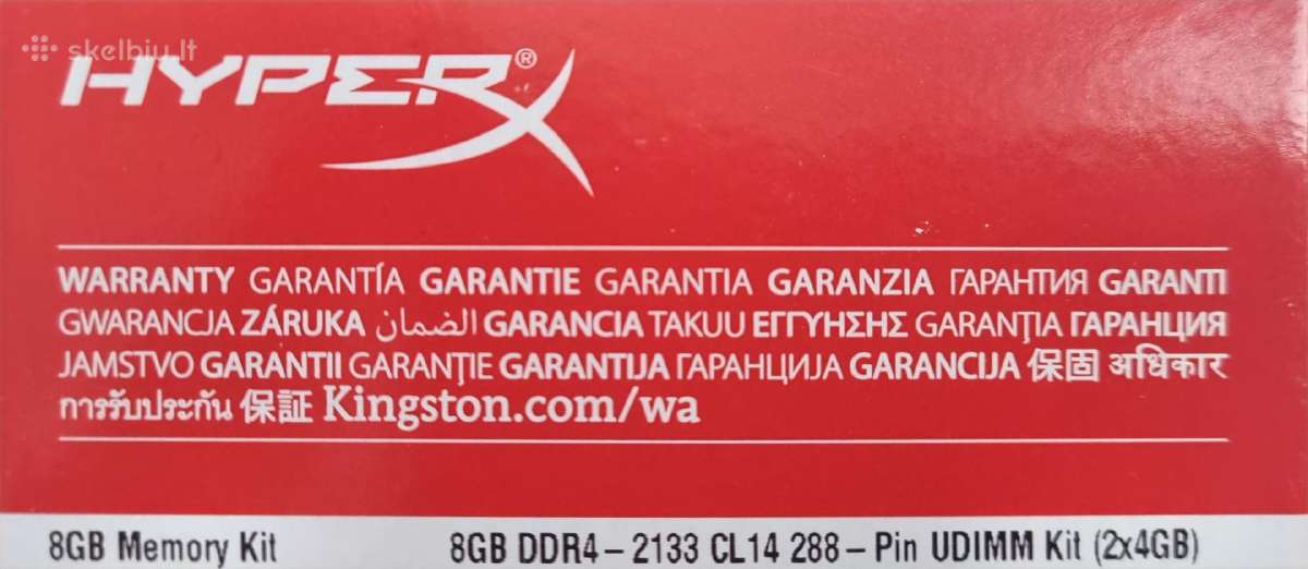 Kingstone Fury Hyper Ddr4 (2x4gb) - nuotraukos Nr. 3