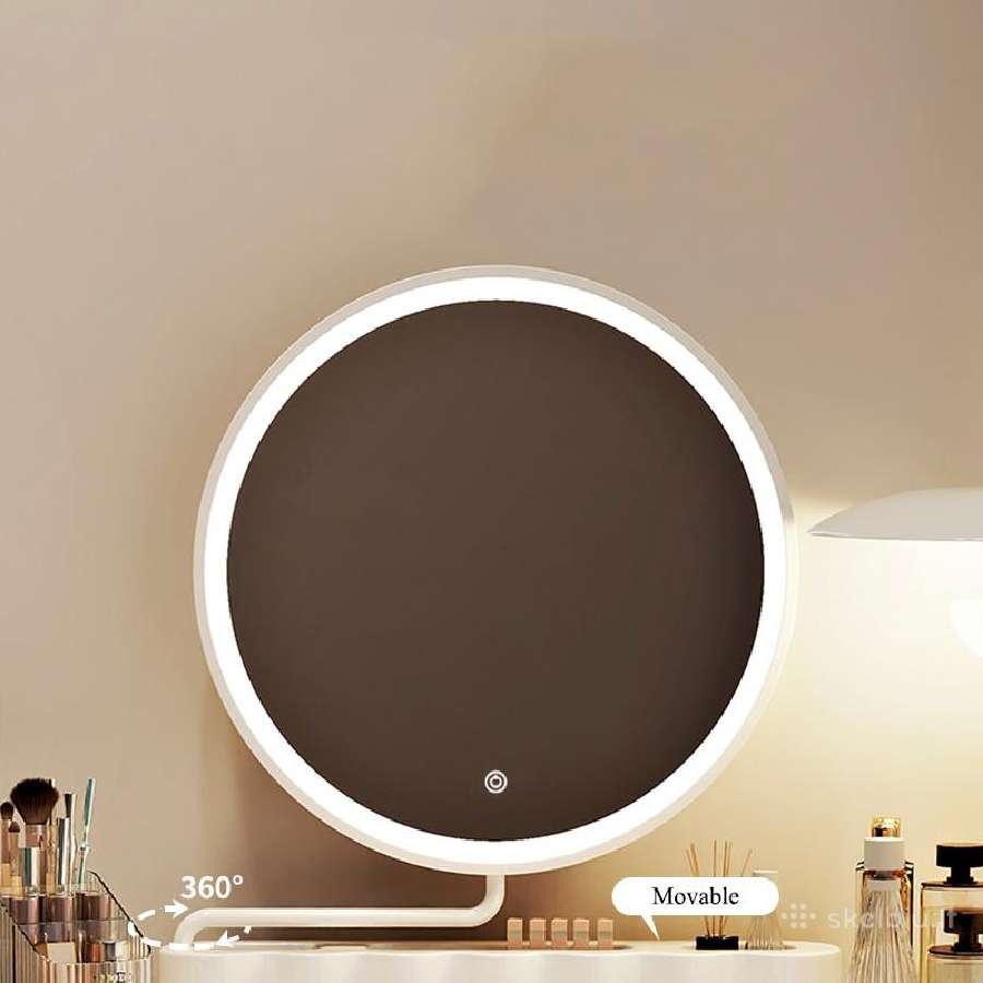 LED Kosmetinis staliukas Helena / pilkas / 80 cm - nuotraukos Nr. 2