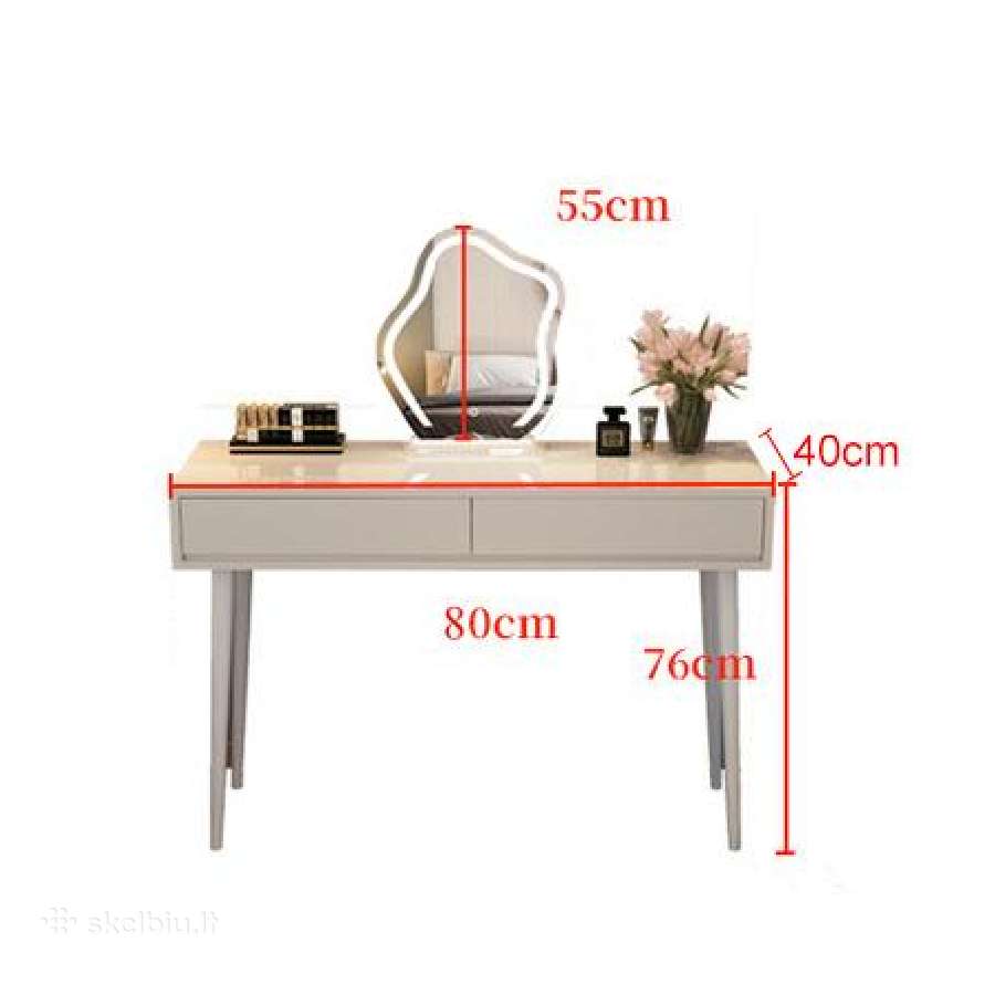 Kosmetinis prancūziško stiliaus staliukas 80cm - nuotraukos Nr. 3