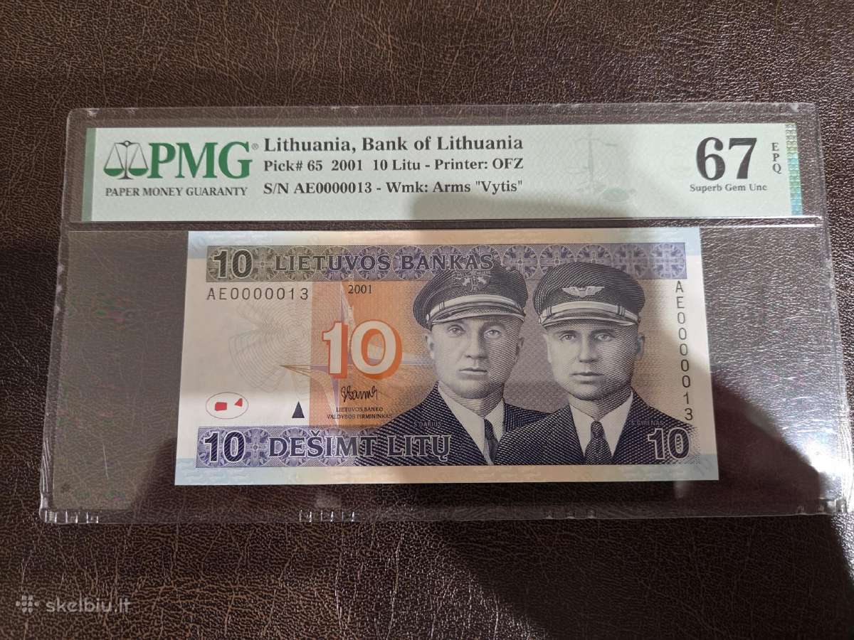 10 litu 1991 ir 2001 žemais numeriais - nuotraukos Nr. 2
