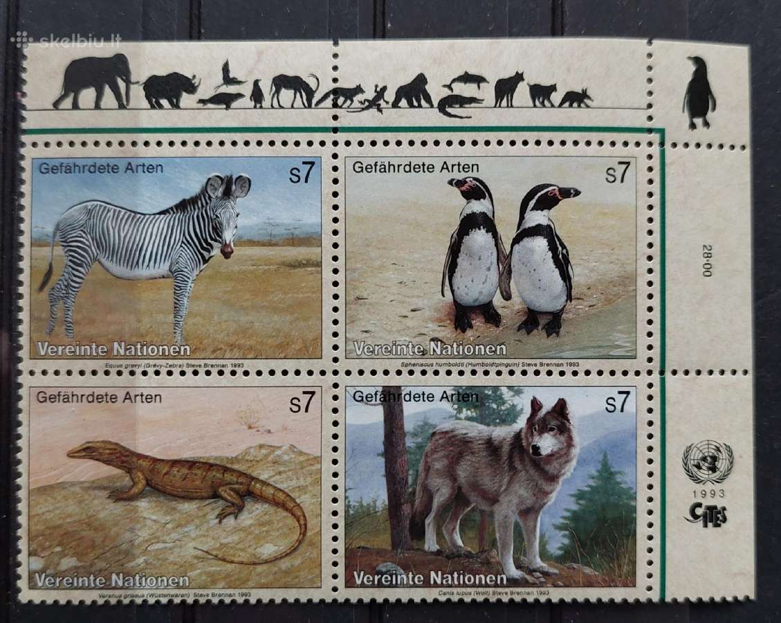 Jungtinės Tautos (Viena) 1993 gyvūnai, švarus, mic