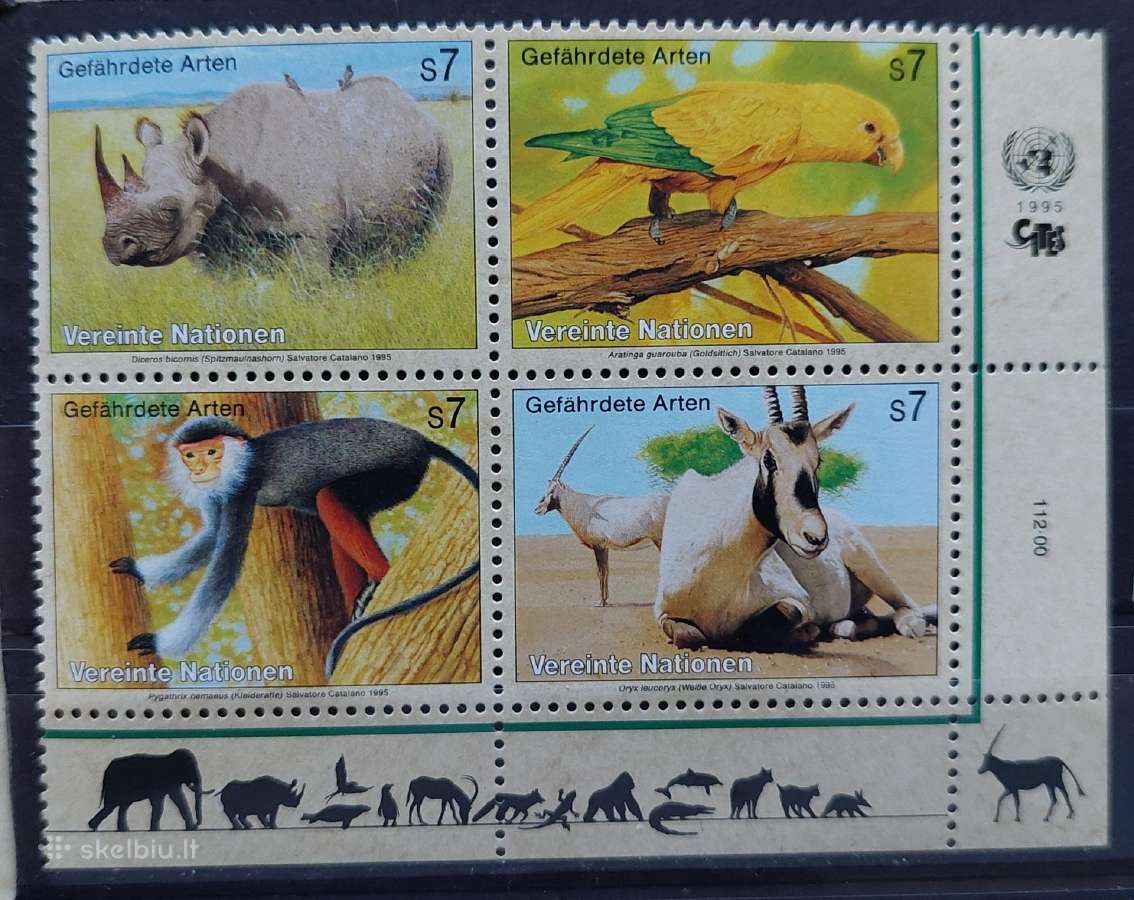 Jungtinės Tautos (Viena) 1995 fauna, švarus, miche