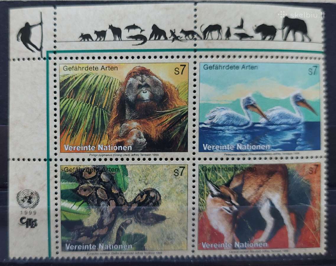 Jungtinės Tautos (Viena) 1999 fauna, švarus, miche