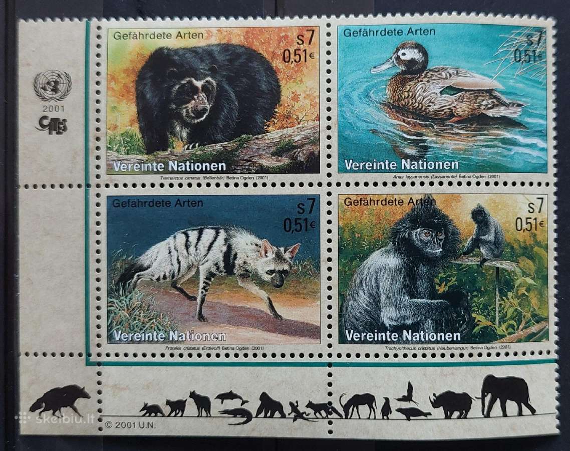 Jungtinės Tautos (Viena) 2001 fauna, švarus, miche