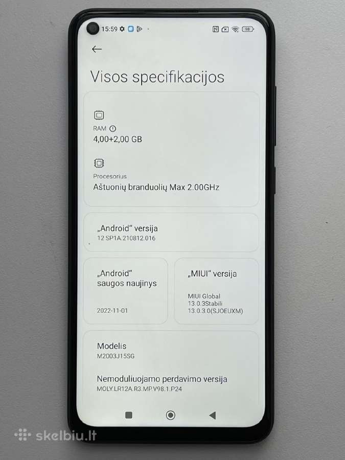 Xiaomi Redmi Note 9 128gb, 6 GB RAM. Naudotas 4h.