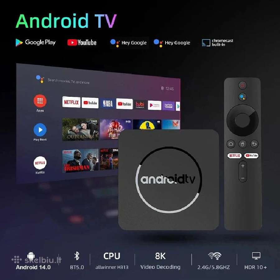 Android TV priedėlis.TV pultai. TV laikikliai