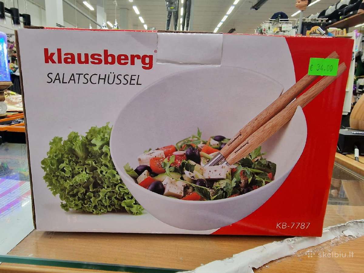 Klausberg salotų dubuo su įrankiais
