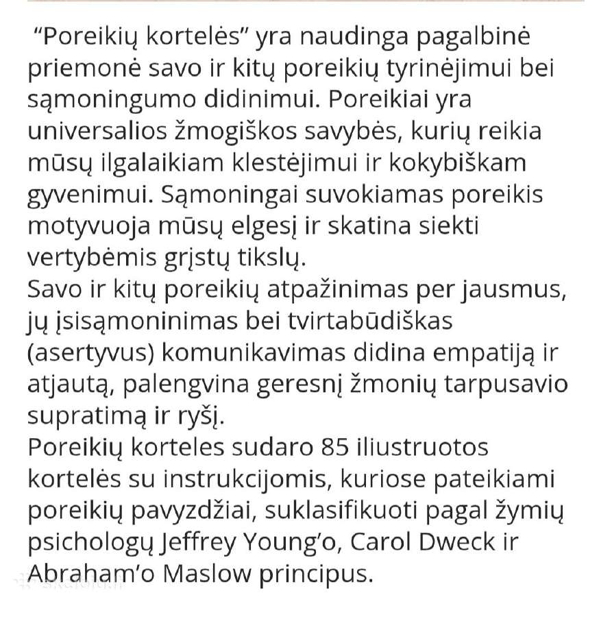 Parduodamos vertybių ir poreikių kortelės - nuotraukos Nr. 5