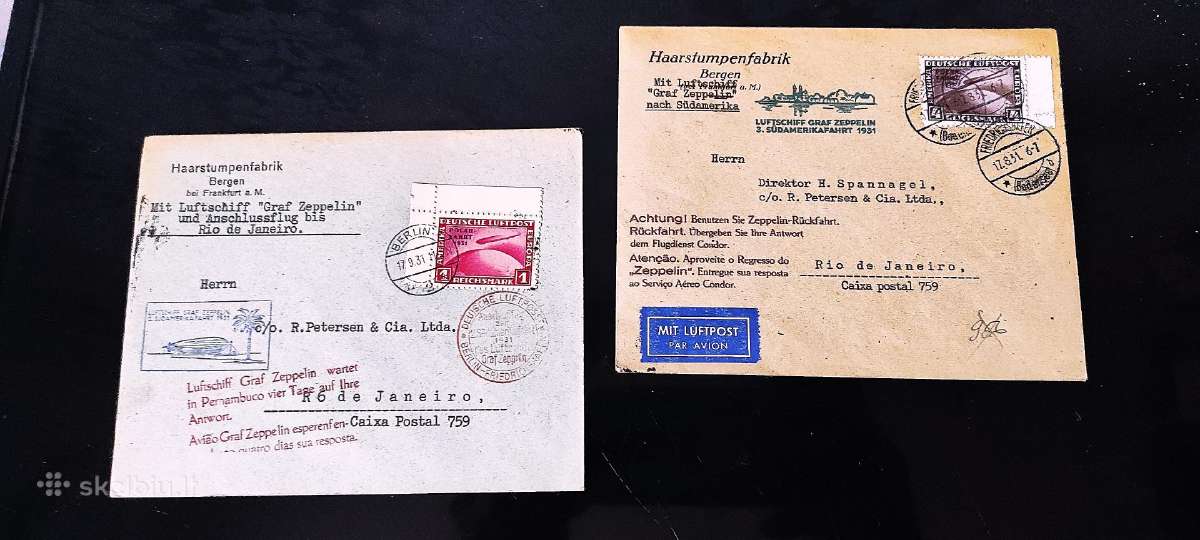 1931 m. „Graf Zeppelin“ (Lz 127) pašto vokai