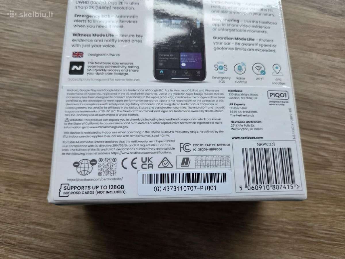 Nextbase Piqo 1k 2k / Road Angel Halo Ignite kamer - nuotraukos Nr. 3