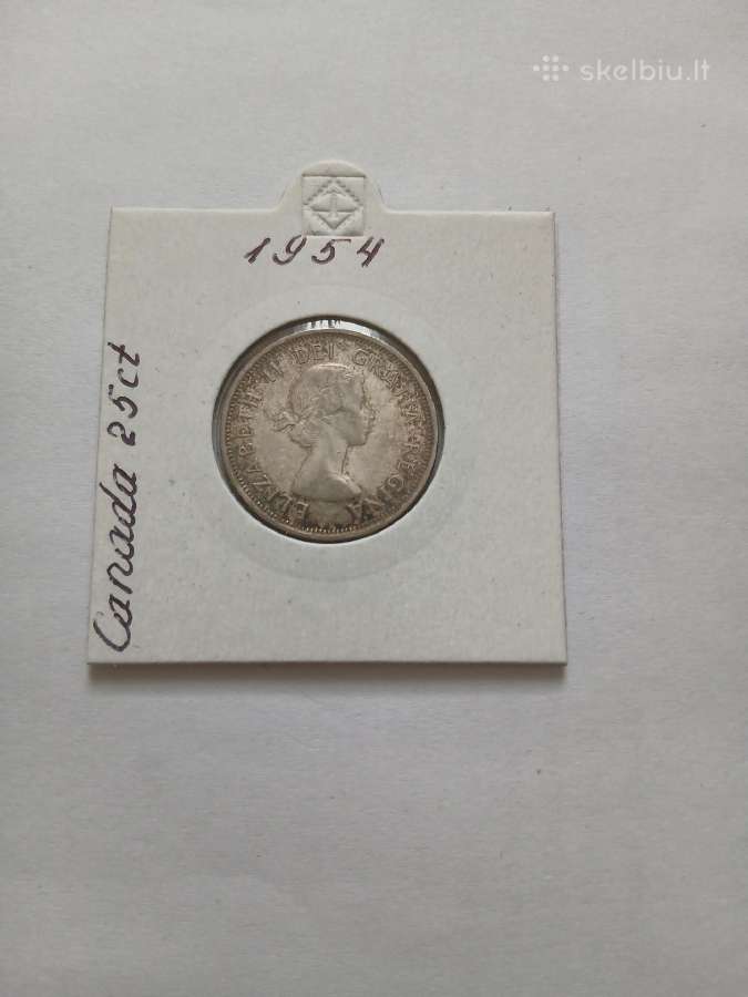 Sidabras Canada 1954 25 centai