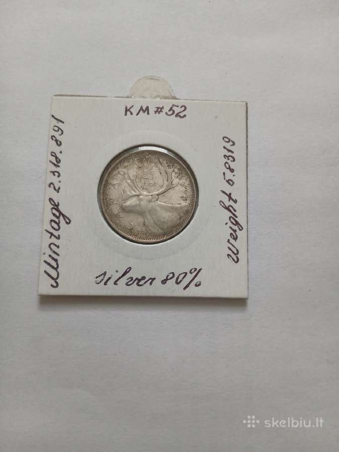 Sidabras Canada 1954 25 centai - nuotraukos Nr. 2