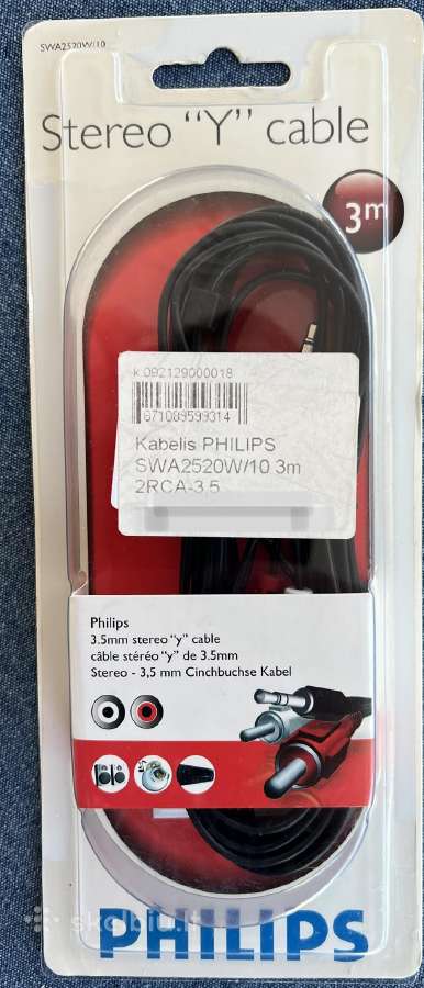 Y kabelis / jungtis 3.5 mm Jack stereo - 2 rca - nuotraukos Nr. 2
