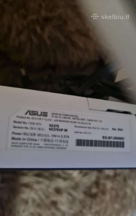 Kaip naujas. Monitorius Asus Vz27ehf-w 27" Fhd Ips - nuotraukos Nr. 2