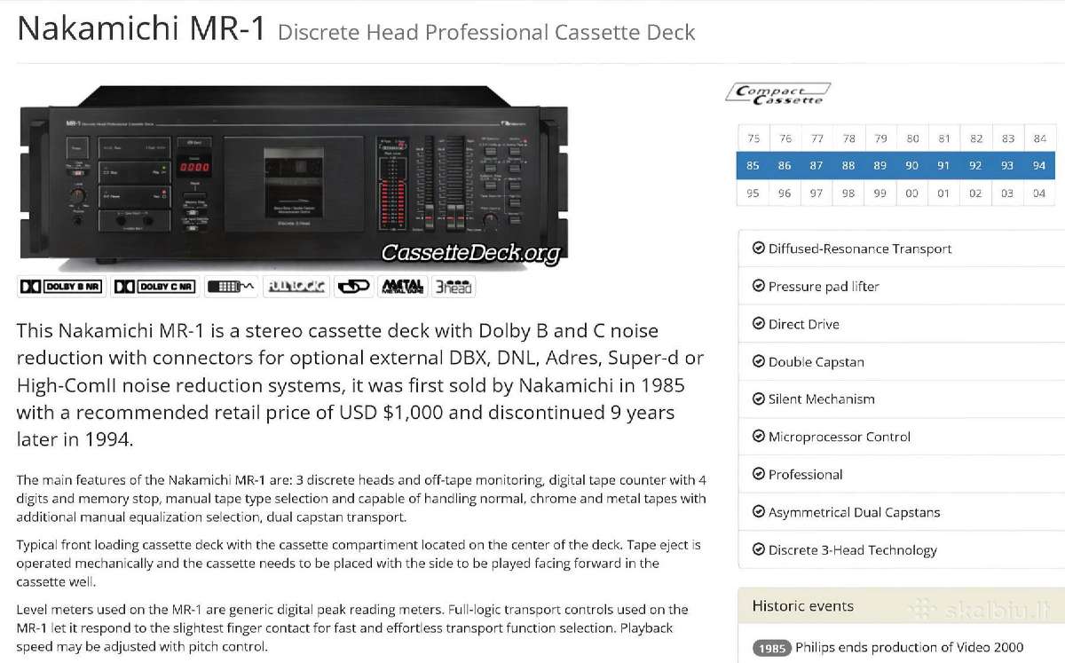 Kasetine deka Pioneer Ct-f9191; Nakamichi Mr-1 - nuotraukos Nr. 21