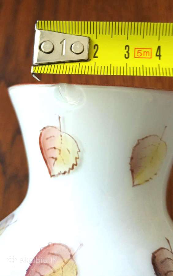 Balto stiklo vintažinė vaza, 27cm aukštis - nuotraukos Nr. 5