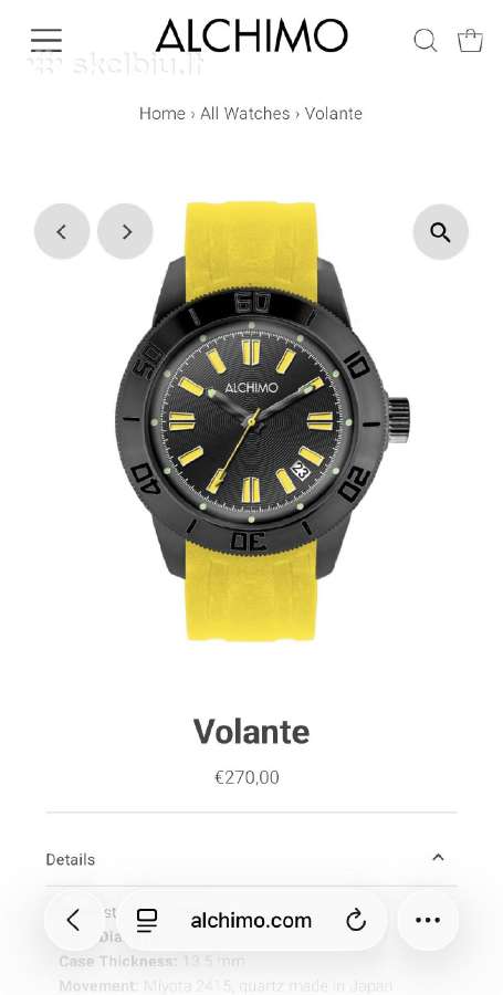Laikrodis Alchimo Volante 46 mm kvarcas - nuotraukos Nr. 8