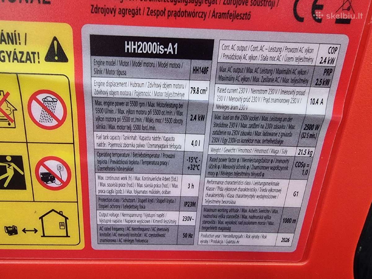 Inverterinis Elektros generatorius. - nuotraukos Nr. 5