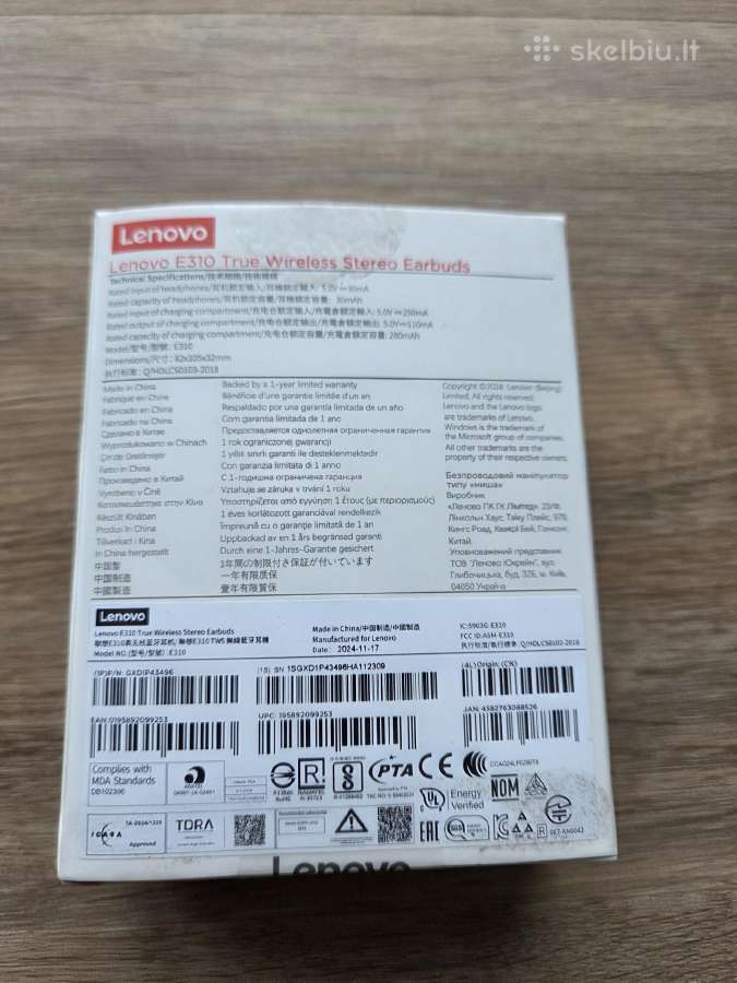 Huawei Honor X6 Buds Lenovo E310 Earbuds Ausinės - nuotraukos Nr. 6