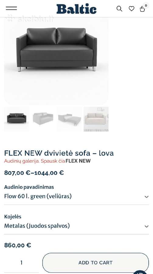 Baltic Sofa dvivietė sofa - lova - nuotraukos Nr. 5